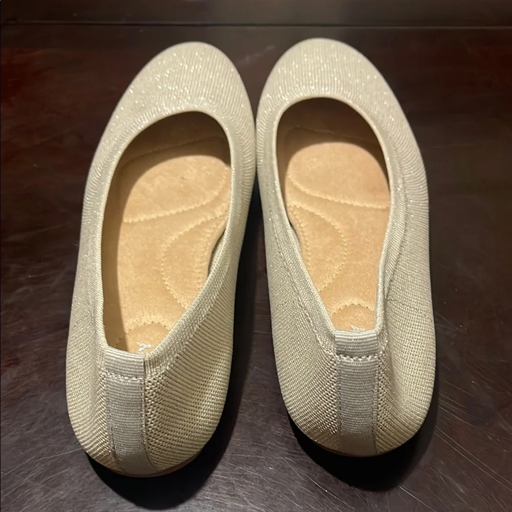 Old Navy Cream Loafers with Textured Fabric and Rounded‎ Toe